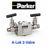 منیفولد دو شیر ابزار دقیق Parker A-LOK برای اتصال و ایزوله‌کردن ترانسمیتر فشار